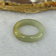 Type A Green with Yellowish Brown Patches Jadeite Ring 2.37g 4.7 by 3.3mm US4.25 HK9 - Huangs Jadeite and Jewelry Pte Ltd