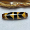 Natural Powerful Tibetan Old Oily Agate  Double Tiger Tooth Daluo Dzi Bead Heavenly Master (Tian Zhu) 虎呀天诛 7.05g 38.5 by 11.1mm - Huangs Jadeite and Jewelry Pte Ltd