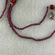 Natural Red Garnet Beads Necklace 11.30g 48cm 6.7mm 8Beads - 2.5mm 94Beads - Huangs Jadeite and Jewelry Pte Ltd