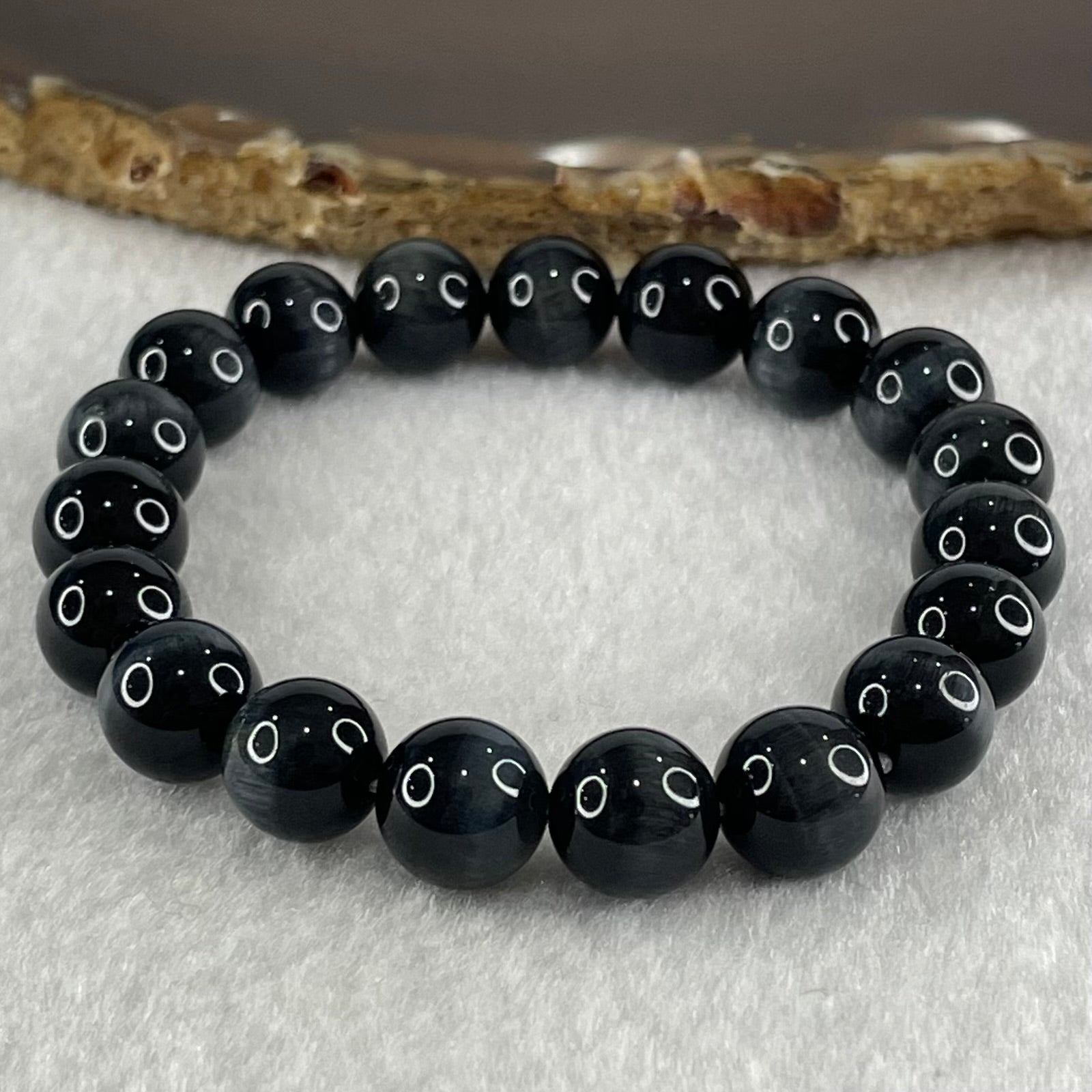Natural Blue Tiger Eye Quartz Beads Bracelet 25.80g 15.5cm 10.1mm 19 Beads - Huangs Jadeite and Jewelry Pte Ltd
