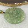 Type A Semi Icy Green Jadeite Shan Shui with Benefactor Pendent 49.55g 53.0 by 8.2 mm - Huangs Jadeite and Jewelry Pte Ltd