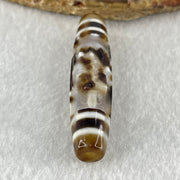 Natural Powerful Tibetan Old Oily Agate Zha Ji La Mu Female Cai Shen Carvings on 9 Eyes Dzi Bead Heavenly Master (Tian Zhu) 九眼扎基拉姆女财神天珠 13.88g 57.4 by 13.3mm - Huangs Jadeite and Jewelry Pte Ltd