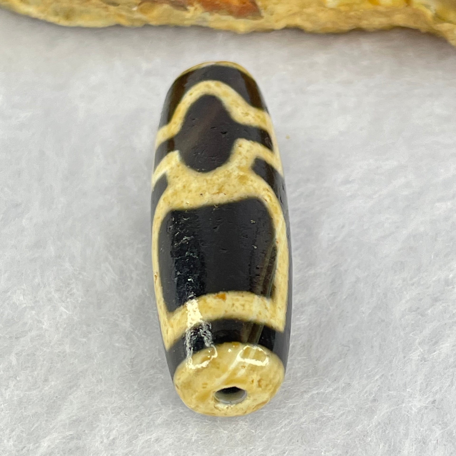 Natural Powerful Tibetan Old Oily Agate Cai Shen with Moon Sun Star Dzi Bead Heavenly Master (Tian Zhu) 财神长天珠 9.09g 37.5 by 12.6mm - Huangs Jadeite and Jewelry Pte Ltd