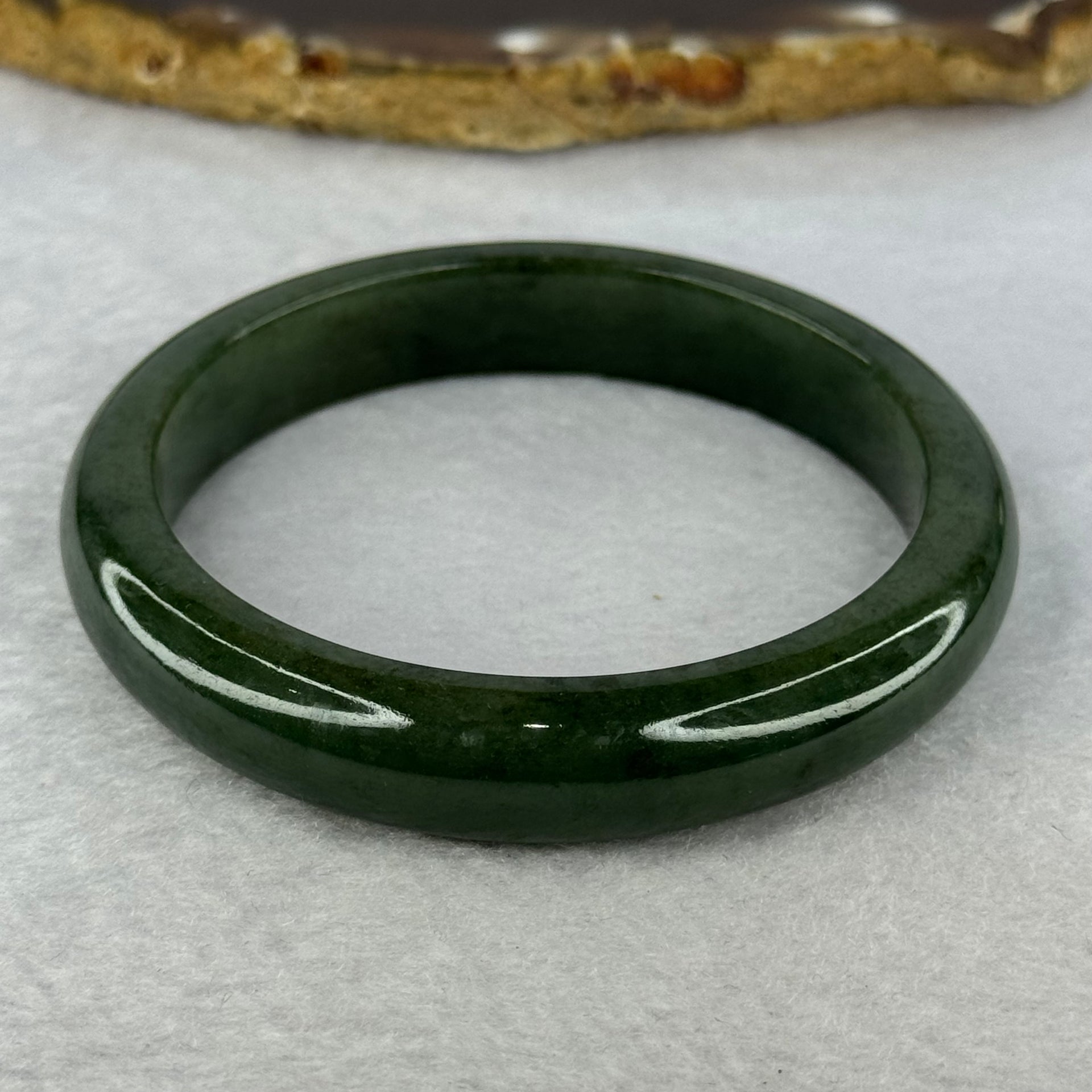Type A Dark Full Green Jadeite Bangle Internal Diameter 56.1mm 46.59g 11.8 by 7.7mm (Very Slight Internal Line) - Huangs Jadeite and Jewelry Pte Ltd