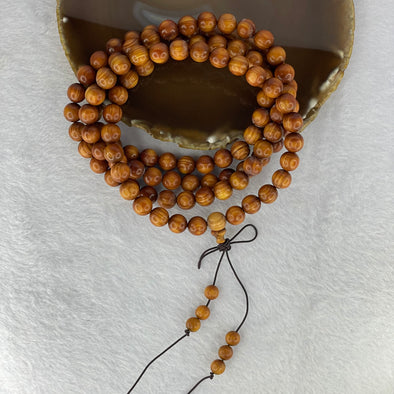 Natural High Oil Yabai Wood 高油崖柏 Beads Necklace 63.26g 10.2mm 111 Beads / 7.8 mm 6 Beads - Huangs Jadeite and Jewelry Pte Ltd