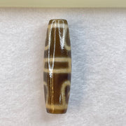 Natural Powerful Tibetan Old Oily Agate Guru Dharma Hat Dzi Bead Heavenly Master (Tian Zhu) 莲师法帽天珠 16.28g 48.4 by 14.7mm - Huangs Jadeite and Jewelry Pte Ltd