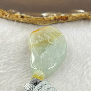 Type A Green  Yellow Lavender Jadeite Guan Yin with Lotus Flower Pendant 35.08g 52.1 by 29.4 by 10.3mm - Huangs Jadeite and Jewelry Pte Ltd