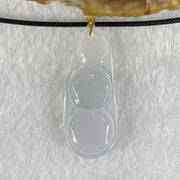 Type A Faint Lavender Jadeite Peapod in 18K Yellow Gold Clasp with String Necklace 4.76g 32.8 by 13.6 by 5.4mm - Huangs Jadeite and Jewelry Pte Ltd