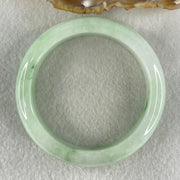 Type A Light Green Faint Lavender with Emerald Green Patches Jadeite Bangle 72.91g Inner Diameter 56.9mm 15.1 by 9.3mm (Very Slight Internal Lines) - Huangs Jadeite and Jewelry Pte Ltd