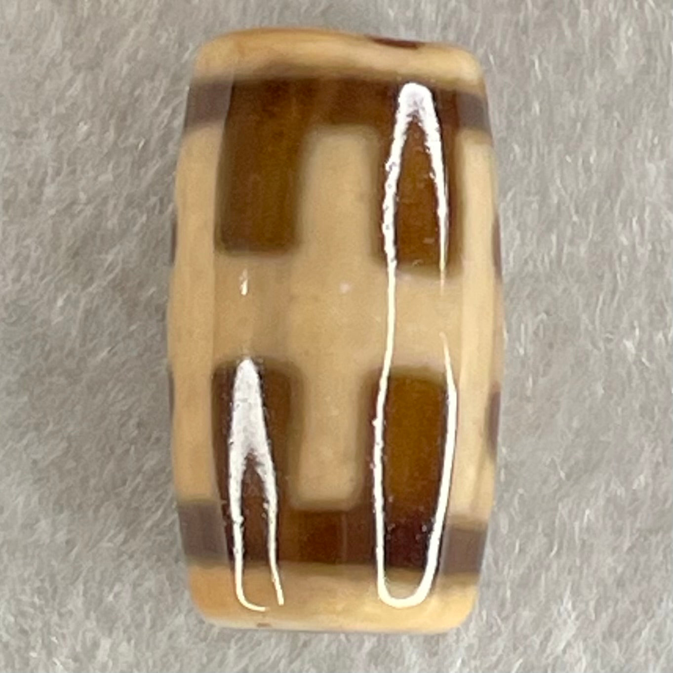 Natural Powerful Tibetan Old Oily Agate Patina Guiren Tairen Human Dzi Bead Totem Amulet Heavenly Master (Tian Zhu) 贵人天诛 4.91g 20.7 by 11.8mm - Huangs Jadeite and Jewelry Pte Ltd