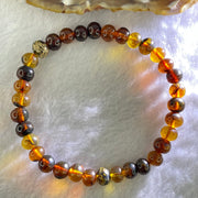 Natural Mixed Color Amber Beads Bracelet 6.74g 17.5cm 7.8mm 32 Beads - Huangs Jadeite and Jewelry Pte Ltd