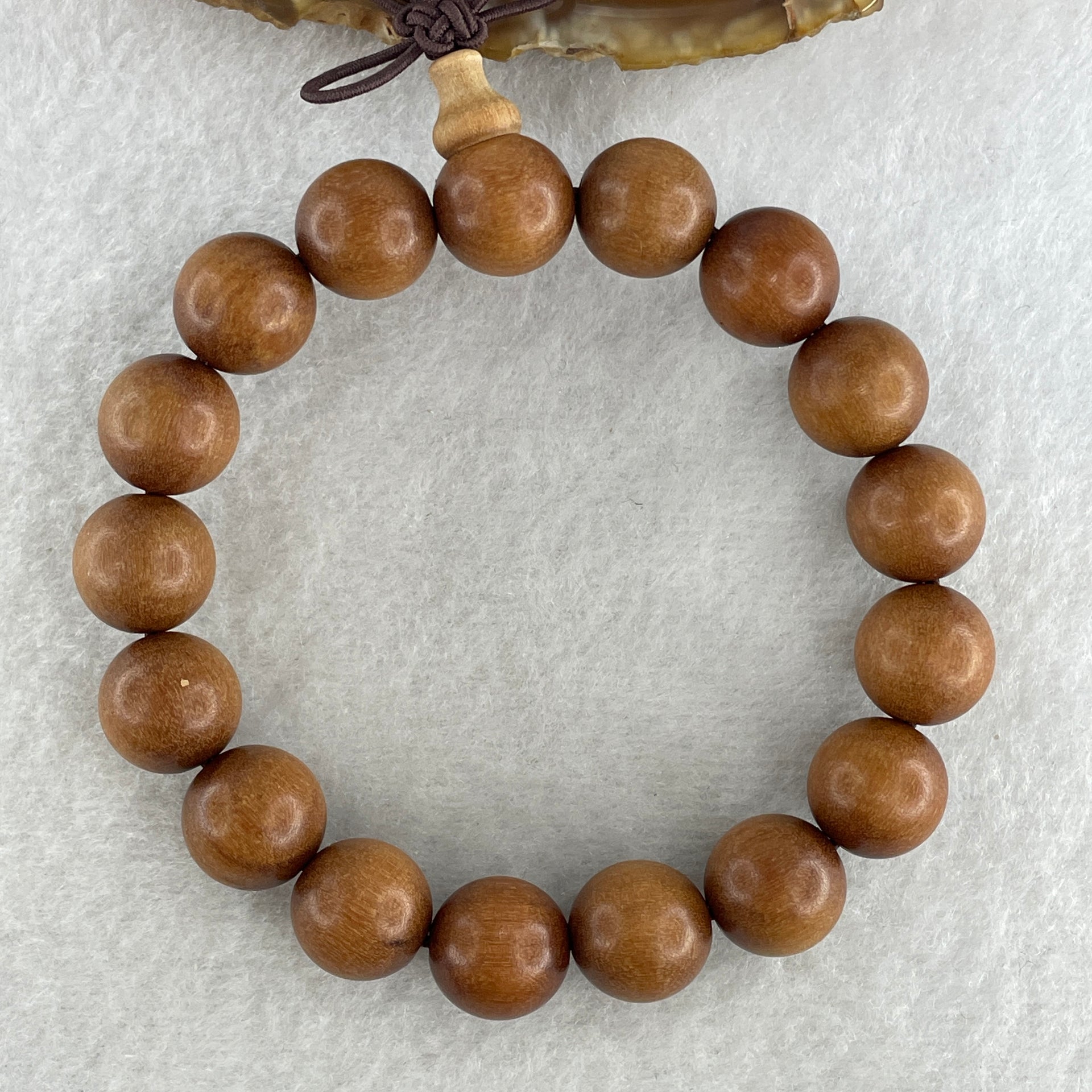 Certified Natural Sandalwood Beads Bracelet 16.42g 16cm 11.8mm 17Beads - Huangs Jadeite and Jewelry Pte Ltd
