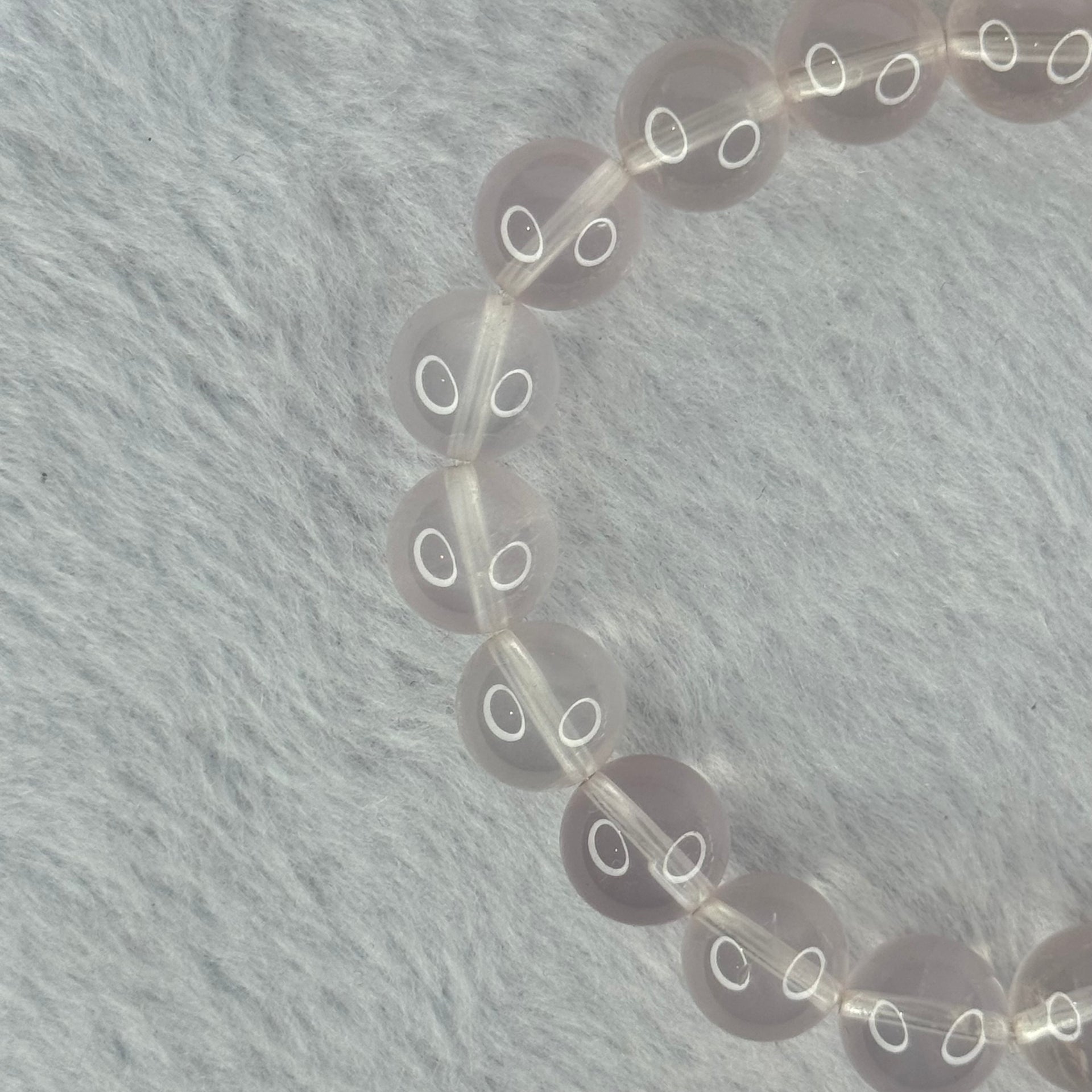 Natural Rose Quartz Beads Bracelet 天然玫瑰石英珠手链 28.99g 16.5cm 10.4mm 19 Beads - Huangs Jadeite and Jewelry Pte Ltd