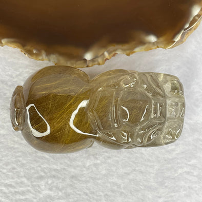 Natural Copper Rutilated Quartz Pixiu 貔貅 Display 234.65g by 79.5 by 43.0 by 42.5mm - Huangs Jadeite and Jewelry Pte Ltd