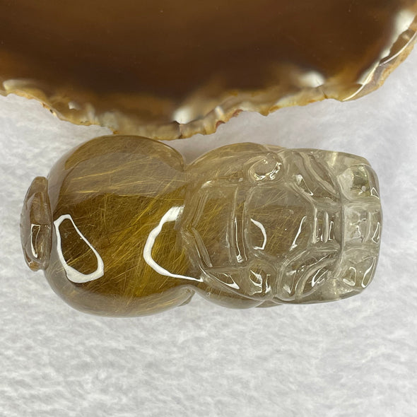 Natural Copper Rutilated Quartz Pixiu 貔貅 Display 234.65g by 79.5 by 43.0 by 42.5mm - Huangs Jadeite and Jewelry Pte Ltd