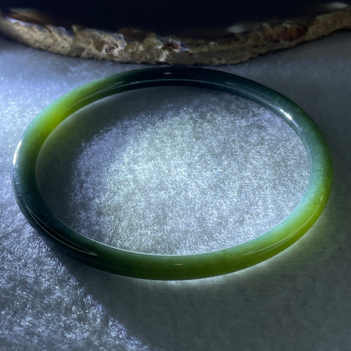 Natural Type A Green Jadeite Bangle | 62.1mm Inner Diameter (13.08g 5.0x5.1mm | Perfect Flawless Grade | Heart Harmony & Infinite Abundance) - Huangs Jadeite and Jewelry Pte Ltd