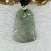 Type A Semi Icy Blueish Green Jadeite Shan Shui with Benefactor Pendent 蓝水翡翠山水贵人牌 14.69g 43.5 by 30.3 by 5.9mm - Huangs Jadeite and Jewelry Pte Ltd