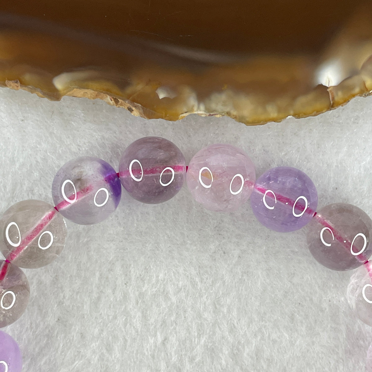 Certified Entry-Grade Natural Super 7 Crystal Beads Bracelet | Statement-Tier Bold Strand Silhouette | Authentic Sacred Seven Multi-Mineral Inclusions Quartz Spiritual Catalyst & Auric Shield Bracelet (34.83g | 16cm Length | 11.2mm | 18 Beads)