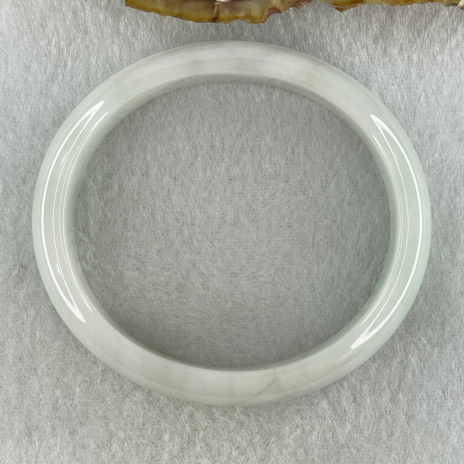 Natural Type A Faint Green Faint Lavender Jadeite Oval Bangle 39.13g Inner Diameter 54.4mm 12.5 by 6.5mm (Very Very Slight Internal Lines) - Huangs Jadeite and Jewelry Pte Ltd