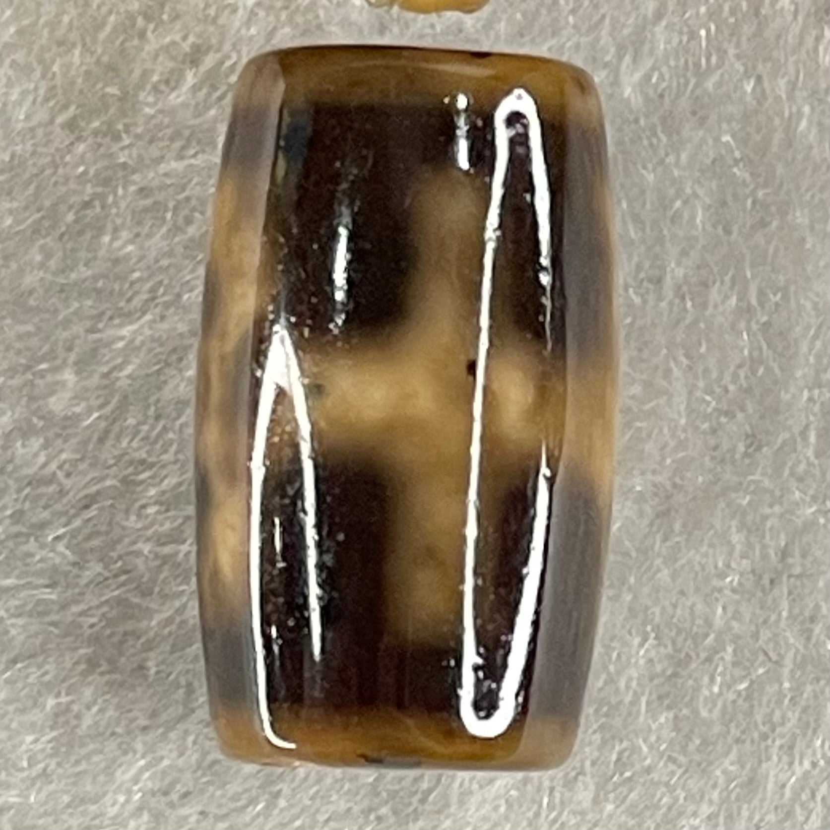Natural Powerful Tibetan Old Oily Agate Patina Guiren Tairen Human Dzi Bead Totem Amulet Heavenly Master (Tian Zhu) 贵人天诛 4.88g 19.8 by 11.8mm - Huangs Jadeite and Jewelry Pte Ltd