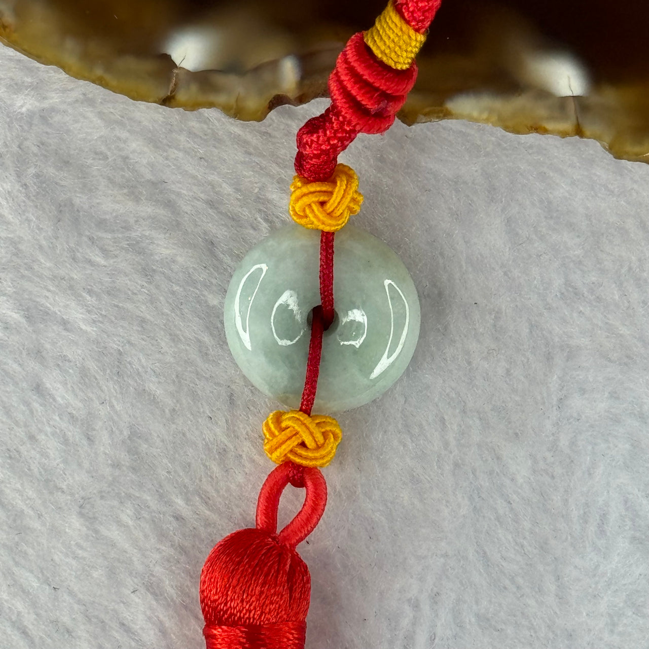 Type A Green Lavender Jadeite Ping An Kou Donuts Decor 8.10g 17.7 by 8.5mm - Huangs Jadeite and Jewelry Pte Ltd