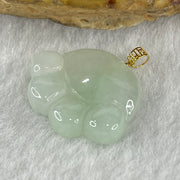 Natural Type A Light Green Jadeite Paw Pendant in 18K Yellow Gold Clasp 2.27g 18.3 by 14.8 by 4.0mm - Huangs Jadeite and Jewelry Pte Ltd
