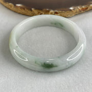 Type A Light Blueish Green with Dark Blueish Green Piao Hua Jadeite Bangle 48.93g Inner Diameter 56.5mm 12.9 by 7.3mm (Internal Line) - Huangs Jadeite and Jewelry Pte Ltd