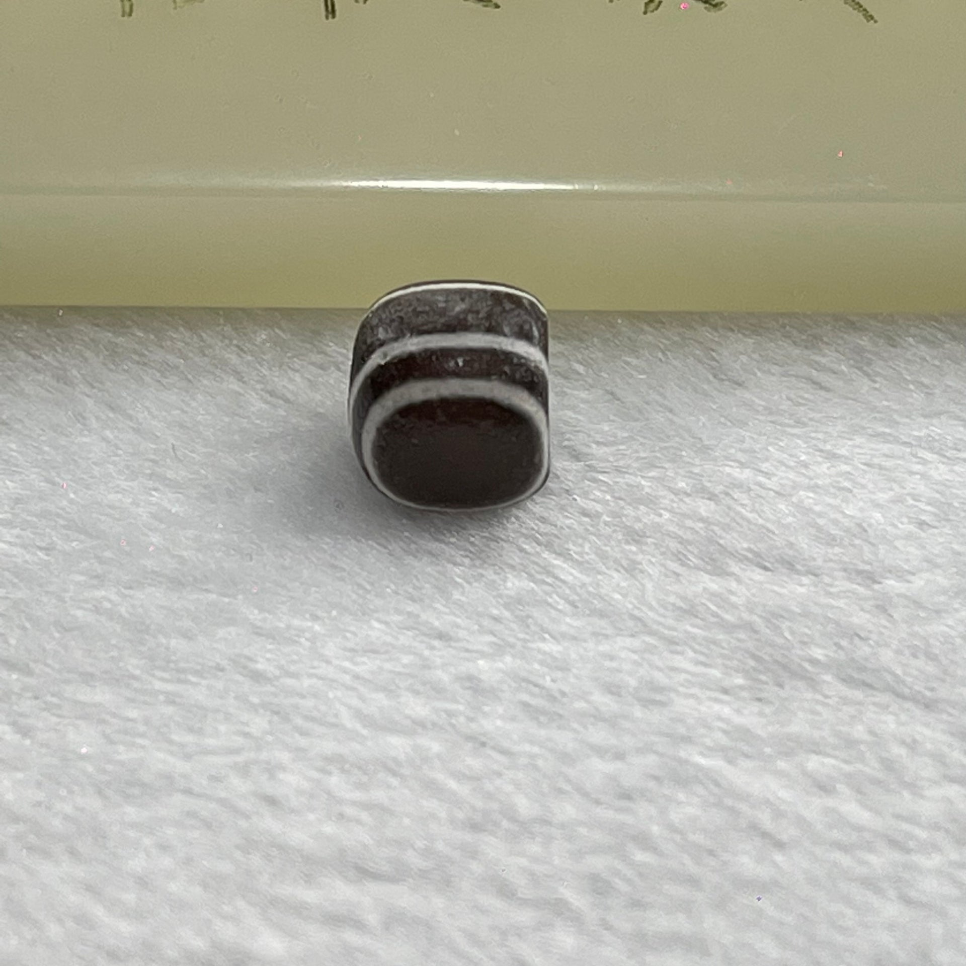 Tibetan Old 4 Lines Round Agate Dzi Bead 1.62g 10.6 by 10.1mm - Huangs Jadeite and Jewelry Pte Ltd