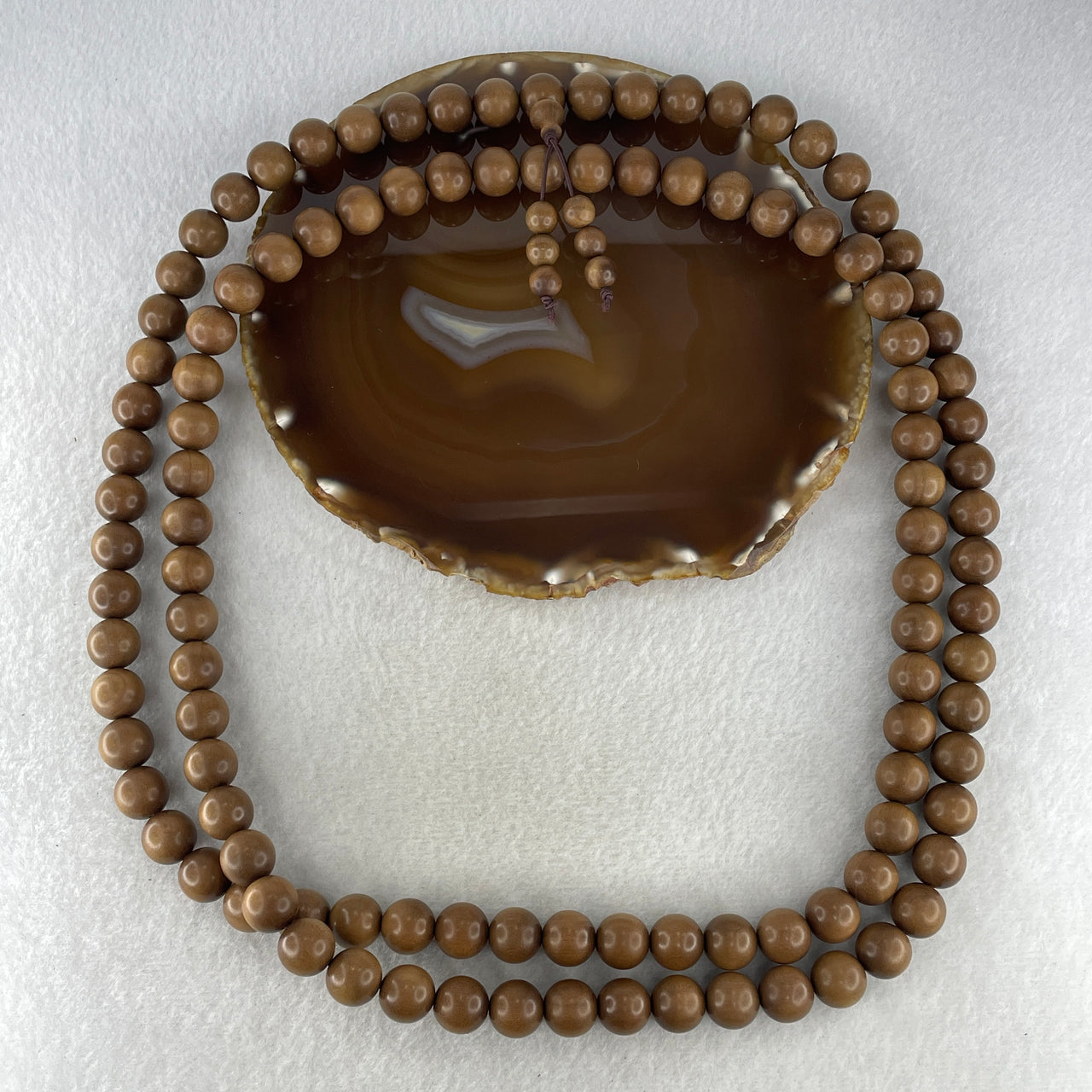 Natural India old tree sandalwood necklace 89.65g 12.1mm 111 beads 130cm - Huangs Jadeite and Jewelry Pte Ltd