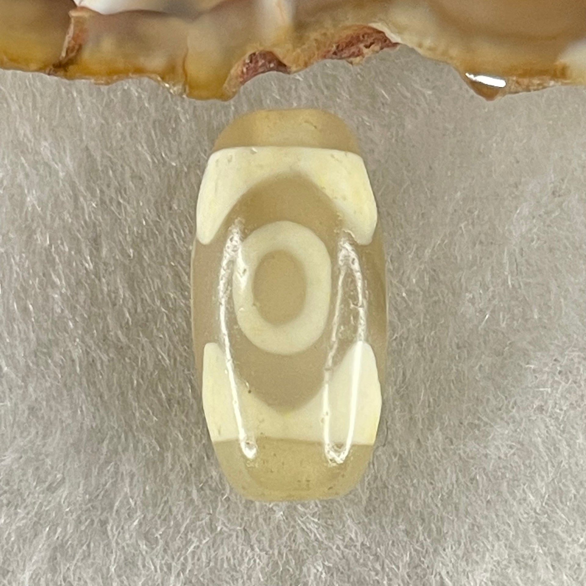 Natural Powerful Tibetan Old Oily Agate 3 Eyes Dzi Bead Heavenly Master (Tian Zhu) 三眼天诛 2.96g 20.2 by 10.0mm - Huangs Jadeite and Jewelry Pte Ltd