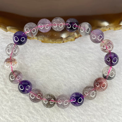 Natural Super 7 Crystal Bracelet 超七手链 29.19g 10.4 mm 20 Beads - Huangs Jadeite and Jewelry Pte Ltd