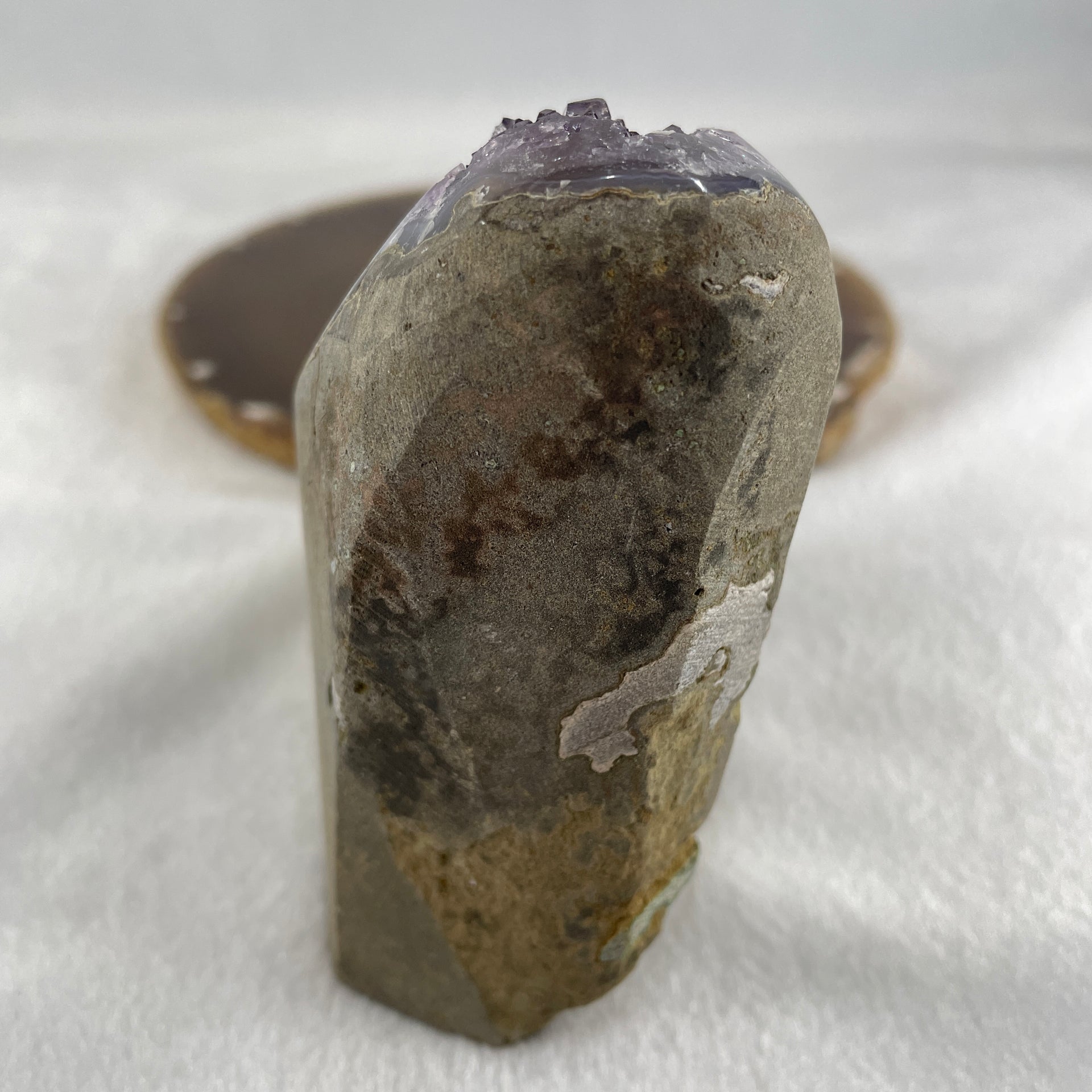 Natural Amethyst Rough Irregular Shaped  Display 633.7g 53.2 by 98.1 by 94.2mm - Huangs Jadeite and Jewelry Pte Ltd