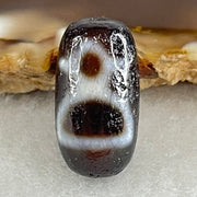 Natural Powerful Tibetan Old Oily Agate 2 Cai Shen Dzi Bead Heavenly Master (Tian Zhu) 2.85g 18.6 by 10.0mm - Huangs Jadeite and Jewelry Pte Ltd