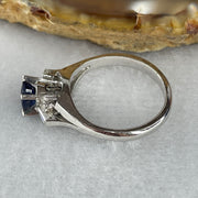 Natural Sapphire Approx 5.4 by 4.4 by 4.0mm with Natural Diamonds in Platinum PT900 Ring Total Weight 5.76g US5.75 HK12.5 - Huangs Jadeite and Jewelry Pte Ltd
