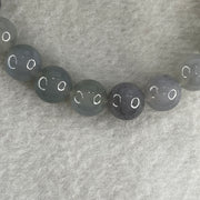 Certified Natural Type A Semi icy Wuyji Grey Jadeite Beads with Lulutong Charm Bracelet 25.45g 15cm 8.4mm 20 Beads - 14.5 by 11.8mm Lulutong - Huangs Jadeite and Jewelry Pte Ltd