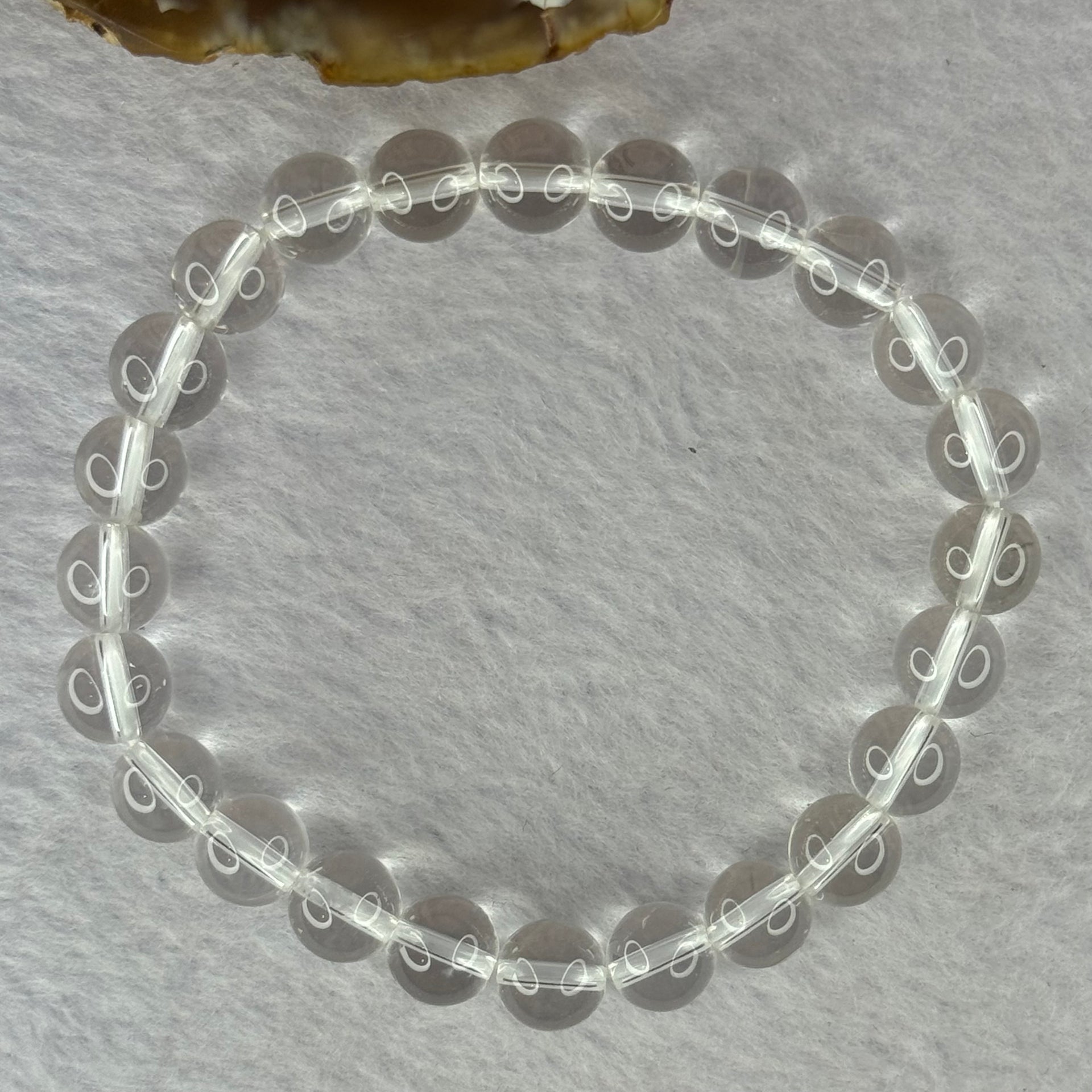Natural Clear Quartz Bracelet 天然白水晶手链 18.78g 16.5cm 8.4mm 24 Beads - Huangs Jadeite and Jewelry Pte Ltd
