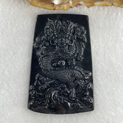 Type A Opaque to Partial Translucent Black Omphacite Jadeite Dragon Pendant 30.25g 64.4 by 42.8 by 8.2mm - Huangs Jadeite and Jewelry Pte Ltd