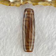 Natural Powerful Tibetan Old Oily Agate 2 Eyes Dzi Bead Heavenly Master (Tian Zhu) 二眼天诛 8.16g 38.9 by 11.6mm - Huangs Jadeite and Jewelry Pte Ltd