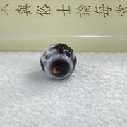 Natural Powerful Tibetan Old Oily Agate 3 Hotu Swastika Dzi Bead 3.83g 14.2 by 13.9mm - Huangs Jadeite and Jewelry Pte Ltd