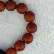 Natural Red Agate with Black Amber Beads Bracelet 54.86g 18.5cm 14.2mm 14 + 1  Black Amber Bead - Huangs Jadeite and Jewelry Pte Ltd