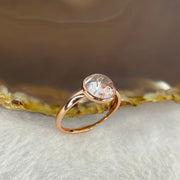 Above Average Grade Natural Super 7 Crystal in 925 Sliver Ring in Rose Rose Color (Adjustable Size) 天然超级七水晶 925 银戒指（可调节尺寸) 1.89g 8.3 by 8.3 by 4.3mm - Huangs Jadeite and Jewelry Pte Ltd