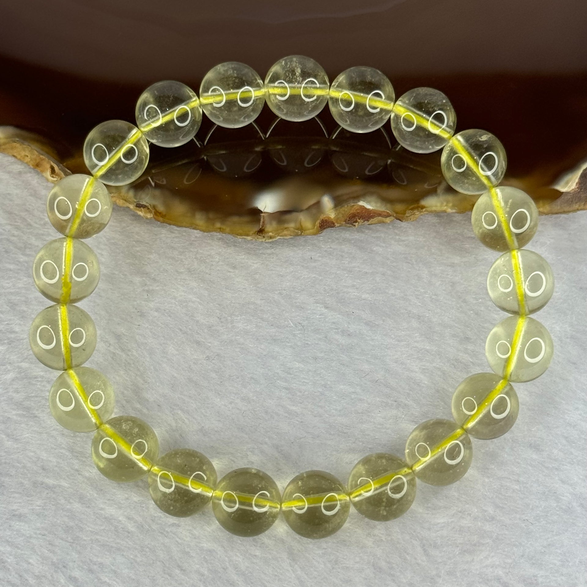 Natural Libyan Moldavite Meteorite Crystal Beads Bracelet 天然利比亚陨石手链 22.62g 17.5cm 9.9mm 21 Beads - Huangs Jadeite and Jewelry Pte Ltd