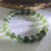Good Grade Natural Cats Eye Green Rutilated Quartz Beads Bracelet 22.16g 16cm 9.3mm 21 Beads - Huangs Jadeite and Jewelry Pte Ltd