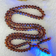Natural Blood Red Amber Beads Necklace 天然血珀项链 16.14g 58cm 6.1mm 108 Beads - Huangs Jadeite and Jewelry Pte Ltd