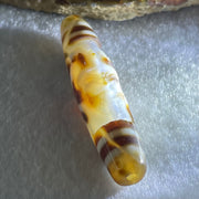 Natural Powerful Tibetan Old Oily Agate 6 Eyes with Zha Ji La Mu Female Cai Shen Carvings Dzi Bead Heavenly Master (Tian Zhu) 三眼扎基拉姆女财神天珠 12.80g 57.8 by 12.6mm - Huangs Jadeite and Jewelry Pte Ltd