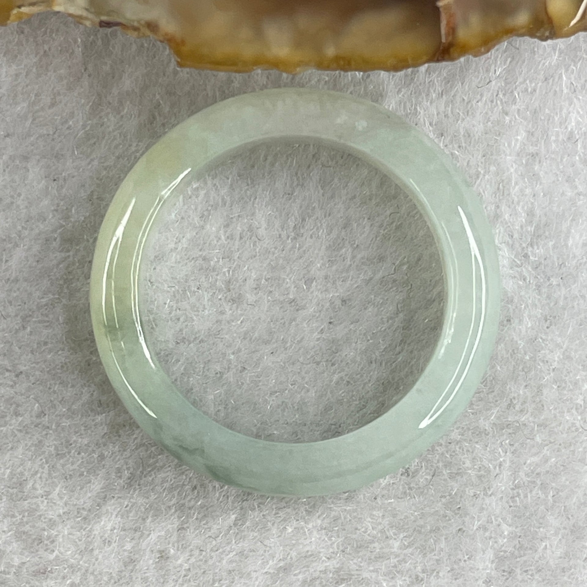 Natural Type A Faint Green with Green Jadeite Ring 3.03g 5.1 by 3.3mm US 8 HK 17.5 - Huangs Jadeite and Jewelry Pte Ltd