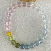 Very Very High Grade Transparent Natural Morganite Beryl Beads Bracelet 13.01g 15cm 7.4mm 26 Beads - Huangs Jadeite and Jewelry Pte Ltd
