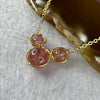 Natural Strawberry Quartz in Gold Plated Necklace 4.19g 9.6mm - Huangs Jadeite and Jewelry Pte Ltd
