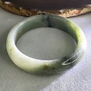 Type A Light to Dark Green Jadeite Bangle 56.80g Inner Diameter 55.7mm 14.2 by 7.8mm (Slight Internal Line) - Huangs Jadeite and Jewelry Pte Ltd