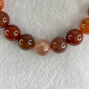 Natural Red Agate Beads Bracelet 27.64g 15.5cm 10.4mm 19 Beads - Huangs Jadeite and Jewelry Pte Ltd